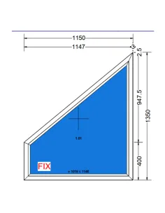 Okno PCV 115 x 135 mm Białe Skos lewy 2