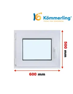 Okno PCV 50x60 cm Rozwierno-Uchylne Trzyszybowe Kömmerling 76 MD
