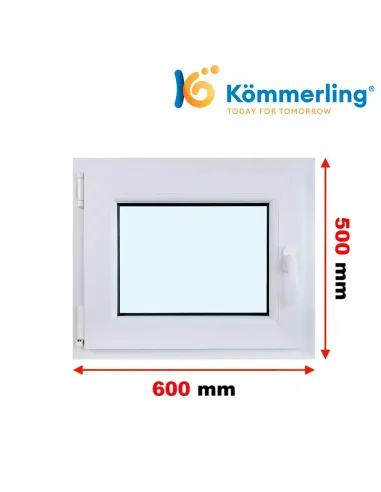 Okno PCV 50x60 cm Rozwierno-Uchylne Trzyszybowe Kömmerling 76 MD