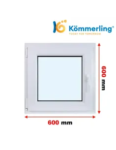 Okno PCV 60x60 cm Rozwierno-Uchylne Trzyszybowe Kömmerling 76 MD