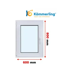 Okno PCV 60x80 cm Rozwierno-Uchylne Trzyszybowe Kömmerling 76 MD