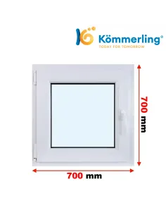 Okno PCV 70x70 cm Rozwierno-Uchylne Trzyszybowe Kömmerling 76 MD