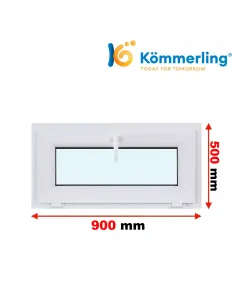Okno PCV 90x50 cm Uchylne Trzyszybowe Kömmerling 76 MD