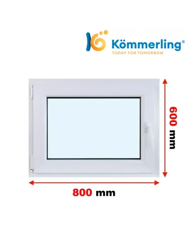 Okno PCV 80x60 cm Rozwierno-Uchylne Trzyszybowe Kömmerling 76 MD