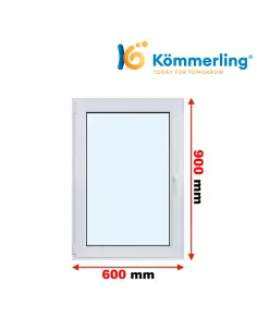 Okno PCV 60x90 cm Rozwierno-Uchylne Trzyszybowe Kömmerling 76 MD