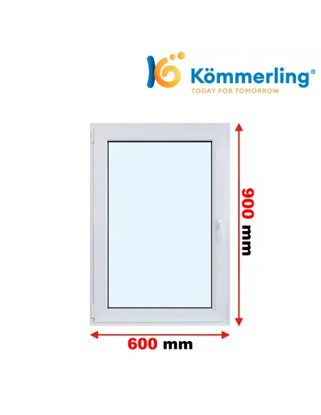 Okno PCV 60x90 cm Rozwierno-Uchylne Trzyszybowe Kömmerling 76 MD