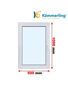 Okno PCV 50x100 cm Rozwierno-Uchylne Trzyszybowe Kömmerling 76 MD