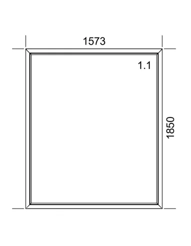 Okno PVC 1573 x 1850mm FIX - Antracyt jednostronny