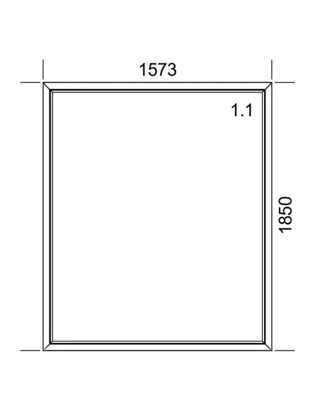 Okno PVC 1573 x 1850mm FIX - Antracyt jednostronny