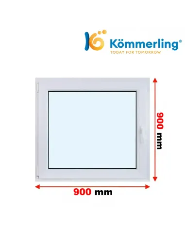 Okno PCV 90x90 cm Rozwierno-Uchylne Trzyszybowe Kömmerling 76 MD