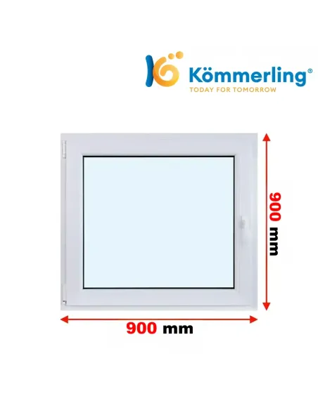 Okno PCV 90x90 cm Rozwierno-Uchylne Trzyszybowe Kömmerling 76 MD