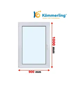 Okno PCV 90x100 cm Rozwierno-Uchylne Trzyszybowe Kömmerling 76 MD