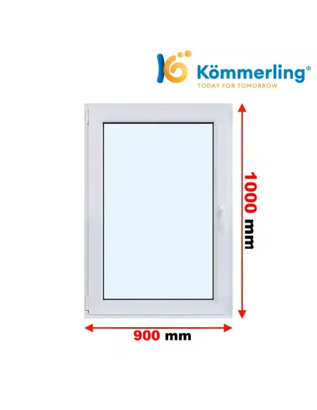Okno PCV 90x100 cm Rozwierno-Uchylne Trzyszybowe Kömmerling 76 MD