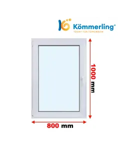 Okno PCV 80x100 cm Rozwierno-Uchylne Trzyszybowe Kömmerling 76 MD