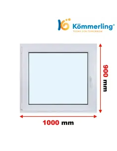 Okno PCV 100x90 cm Rozwierno-Uchylne Trzyszybowe Kömmerling 76 MD