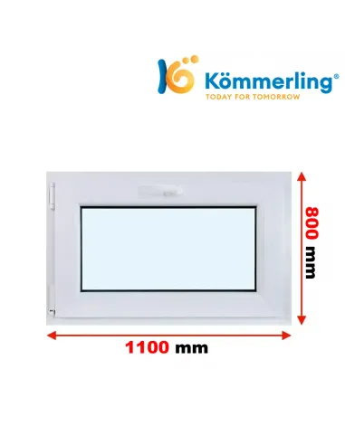 Okno PCV 110x80 cm Uchylne Trzyszybowe Kömmerling 76 MD