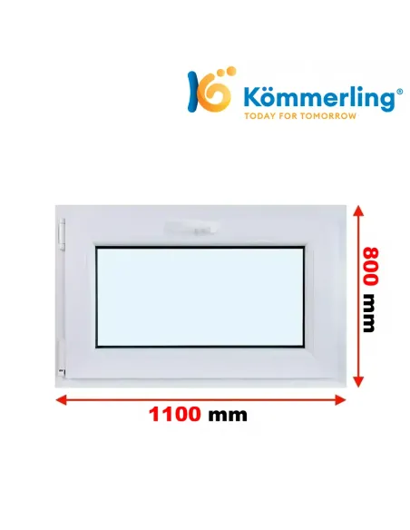 Okno PCV 110x80 cm Uchylne Trzyszybowe Kömmerling 76 MD