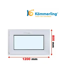 Okno PCV 120x80 cm Uchylne Trzyszybowe Kömmerling 76 MD