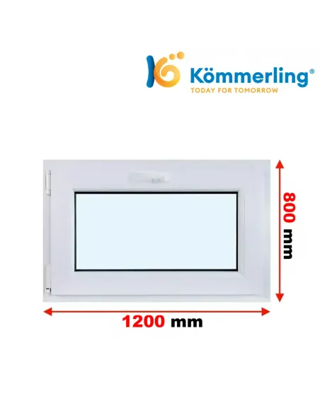 Okno PCV 120x80 cm Uchylne Trzyszybowe Kömmerling 76 MD