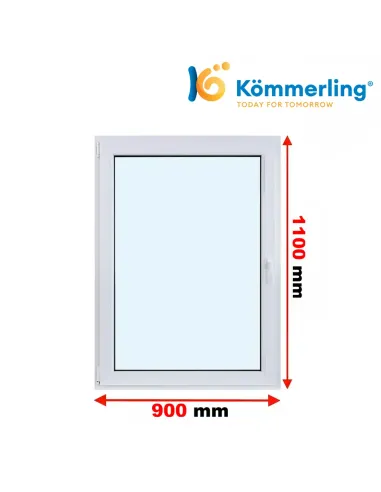 Okno PCV 90x110 cm Rozwierno-Uchylne Trzyszybowe Kömmerling 76 MD