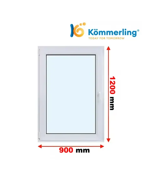 Okno PCV 90x120 cm Rozwierno-Uchylne Trzyszybowe Kömmerling 76 MD