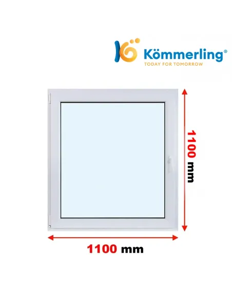 Okno PCV 110x110 cm Rozwierno-Uchylne Trzyszybowe Kömmerling 76 MD