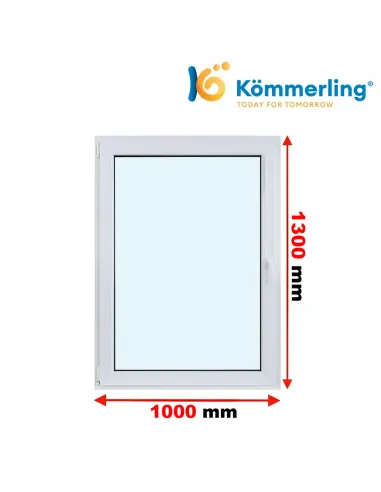 Okno PCV 100x130 cm Rozwierno-Uchylne Trzyszybowe Kömmerling 76 MD