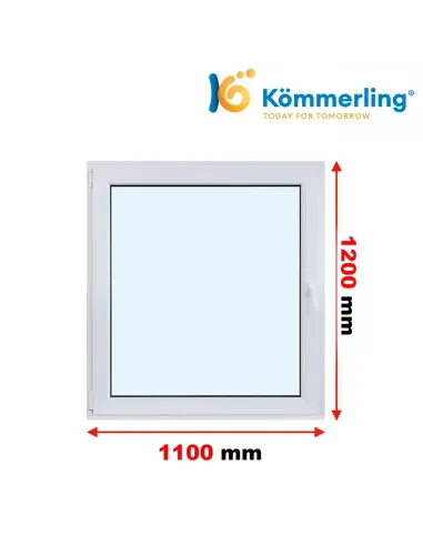 Okno PCV 110x120 cm Rozwierno-Uchylne Trzyszybowe Kömmerling 76 MD