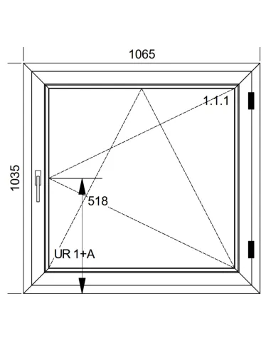 WYPRZEDAŻ - Okno PCV Rozwierno-Uchylne 106,5 x 103,5 cm Białe