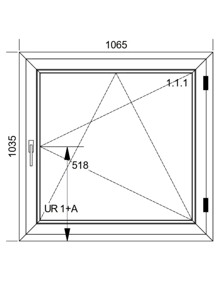 WYPRZEDAŻ - Okno PCV Rozwierno-Uchylne 106,5 x 103,5 cm Białe