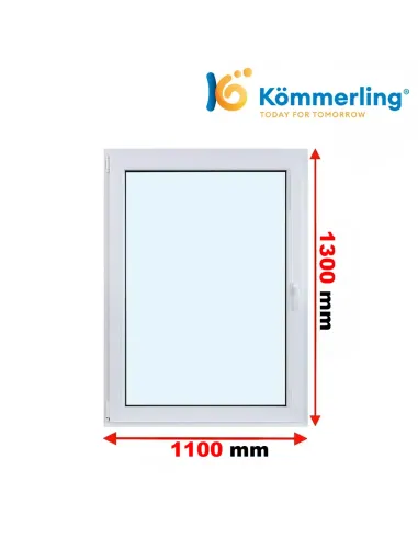 Okno PCV 110x130 cm Rozwierno-Uchylne Trzyszybowe Kömmerling 76 MD