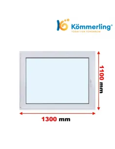Okno PCV 130x110 cm Rozwierno-Uchylne Trzyszybowe Kömmerling 76 MD