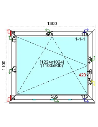 Okno PCV 130x110 cm Rozwierno-Uchylne Trzyszybowe Kömmerling 76 MD