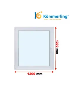 Okno PCV 120x130 cm Rozwierno-Uchylne Trzyszybowe Kömmerling 76 MD