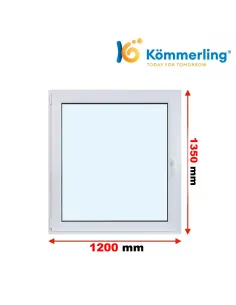 Okno PCV 120x135 cm Rozwierno-Uchylne Trzyszybowe Kömmerling 76 MD