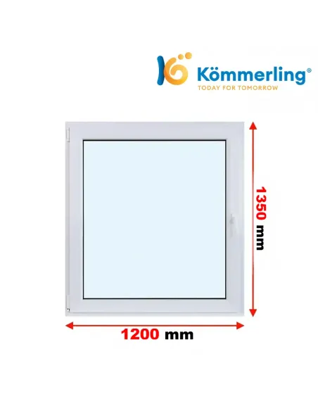 Okno PCV 120x135 cm Rozwierno-Uchylne Trzyszybowe Kömmerling 76 MD