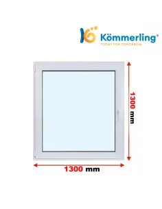 Okno PCV 130x130 cm Rozwierno-Uchylne Trzyszybowe Kömmerling 76 MD