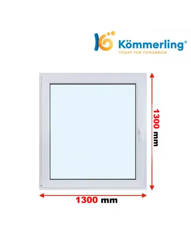 Okno PCV 130x130 cm Rozwierno-Uchylne Trzyszybowe Kömmerling 76 MD