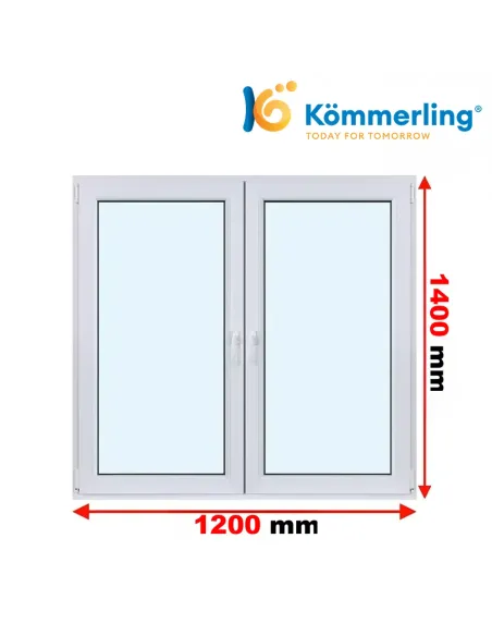 Okno PCV 140x120 cm Rozwierno-Uchylne | Rozwierne Trzyszybowe Kömmerling 76 MD