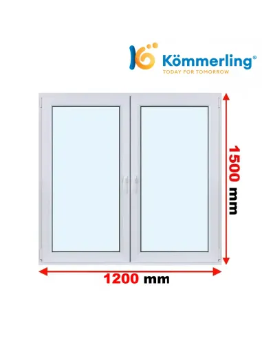 Okno PCV 150x120 cm Rozwierno-Uchylne | Rozwierne Trzyszybowe Kömmerling 76 MD