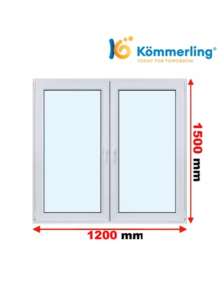 Okno PCV 150x120 cm Rozwierno-Uchylne | Rozwierne Trzyszybowe Kömmerling 76 MD