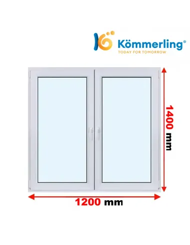Okno PCV 140x140 cm Rozwierno-Uchylne | Rozwierne Trzyszybowe Kömmerling 76 MD