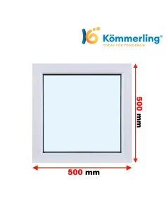 Okno PCV 50x50 cm FIX (Stałe) Trzyszybowe Kömmerling 88 MD