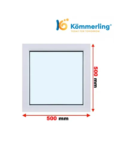 Okno PCV 50x50 cm FIX (Stałe) Trzyszybowe Kömmerling 88 MD