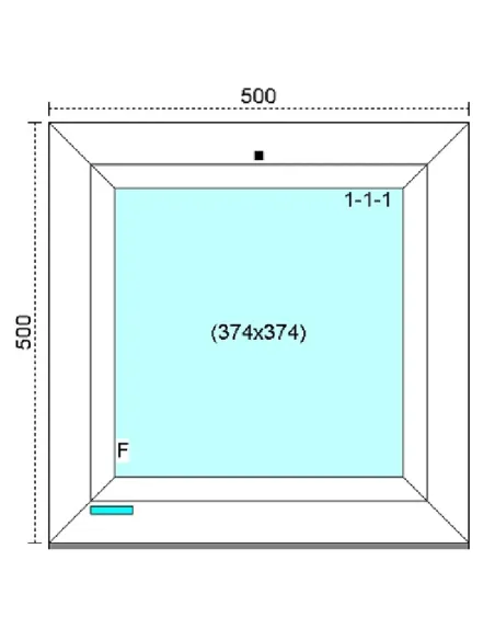 Okno PCV 50x50 cm FIX (Stałe) Trzyszybowe Kömmerling 88 MD