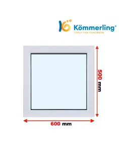 Okno PCV 60x50 cm FIX (Stałe) Trzyszybowe Kömmerling 88 MD