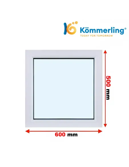 Okno PCV 60x50 cm FIX (Stałe) Trzyszybowe Kömmerling 88 MD