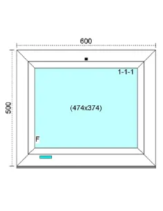 Okno PCV 60x50 cm FIX (Stałe) Trzyszybowe Kömmerling 88 MD 2