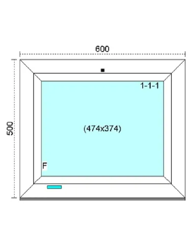 Okno PCV 60x50 cm FIX (Stałe) Trzyszybowe Kömmerling 88 MD