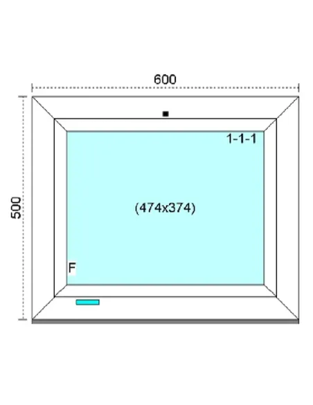 Okno PCV 60x50 cm FIX (Stałe) Trzyszybowe Kömmerling 88 MD
